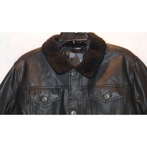 XRAY Men's Faux Leather Coat Motorcycle Biker Jacket Black Large - Picture 10 of 10